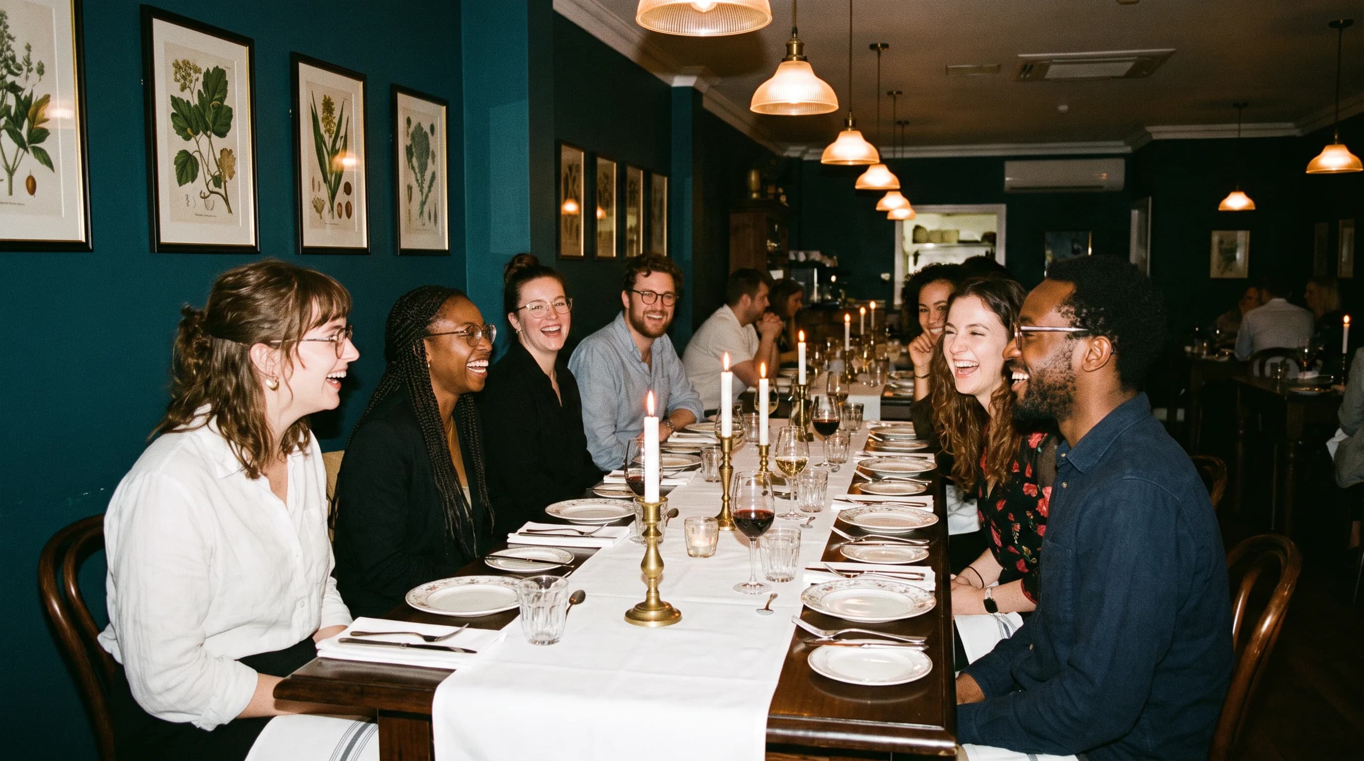 A multicultural group of guests enjoying an upscale hospitality experience